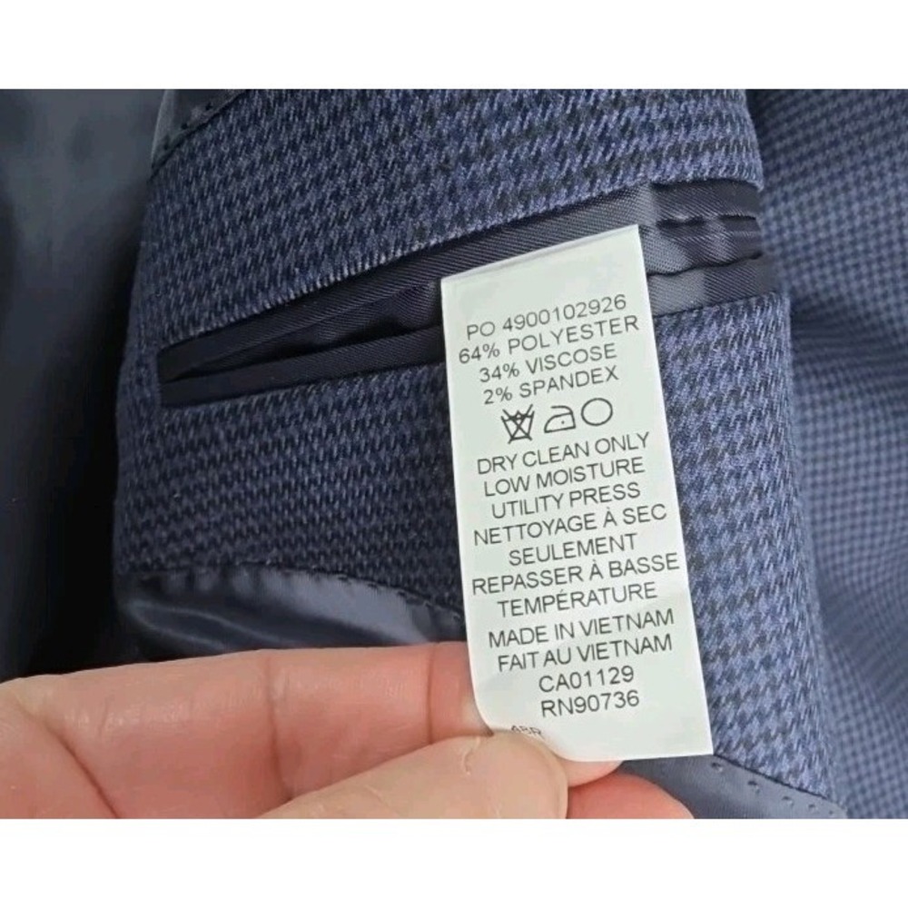 Ralph Lauren Blazer Sport Coat Mens 48R Blue BLACK Check PREPPY EUC - Picture 5 of 13